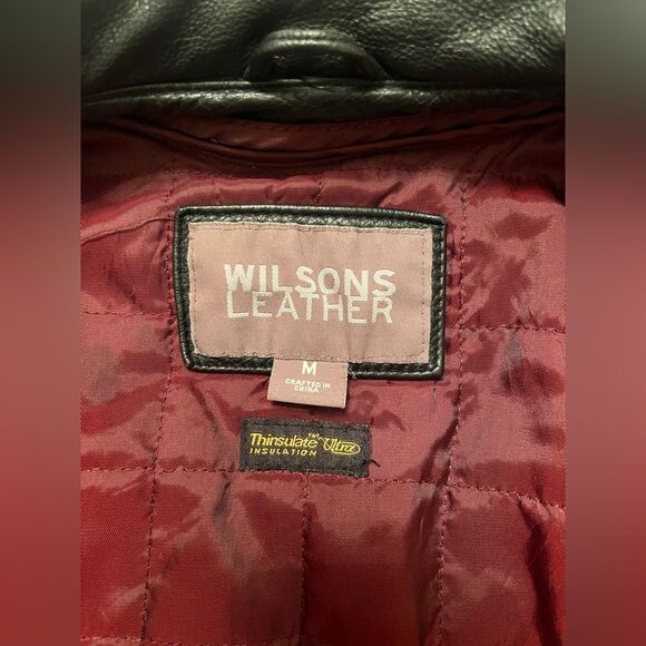 Wilsons Leather Women's Black Jacket Removable Thinsulate Size Medium Vintage - Picture 3 of 6